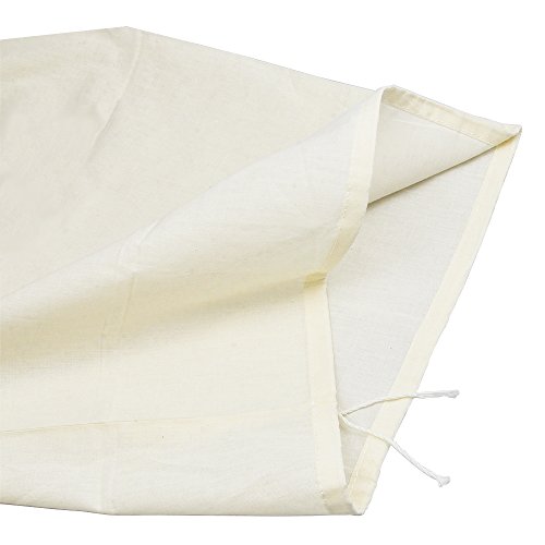 Pinfox Reusable Cotton Muslin Straining Bag Fine Mesh Food Strainer Filter Bags for Nut Milk, Juice, Tea, Cheesecloth, Yogurt, Home Brewing, Hop Bags (13.78" x 9.84")