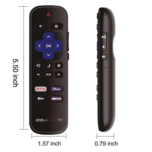 Image of OEM Replacement Remote Control Compatible with All ONN. Roku Smart 4K Ultra TVs【Only Works with Onn. Roku TV, Not for Stick and Box】 (Netflix, Disney Plus, Apple TV+, HBO Max)