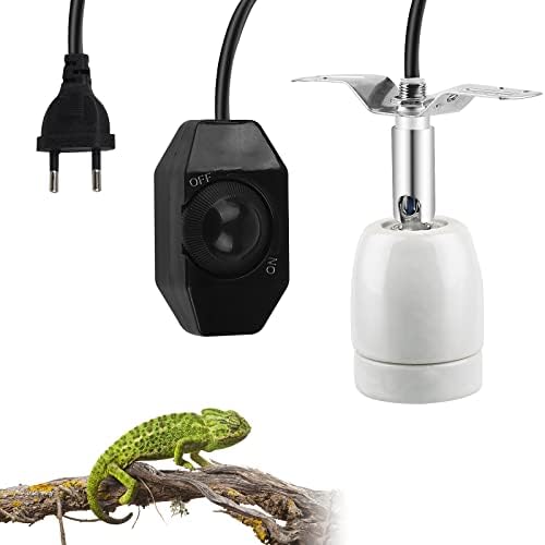Reptilien Keramik Wärmelampe Fassung E27 - Terrarium Lampenfassung Mit 1.5m Kabel Und Schalter