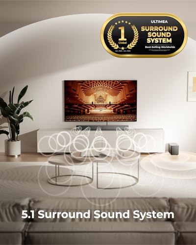 undefined ULTIMEA 5.1CH Surround Sound Bar with Subwoofer, Dolby Atmos, VoiceMX, BassMX, APP, 300W Soundbar for Smart TV, Home Theater Surround Sound System for TV, BT 5.4, Poseidon M60 (2025 Model) の商品画像 3