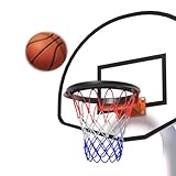 Portable Basketball Hoop Net Replacement - Professional Size (45 Centimeter) All-Weather Netball Nets for Goal Rim Cylinder, Anti-Whip Netting (BlackA)