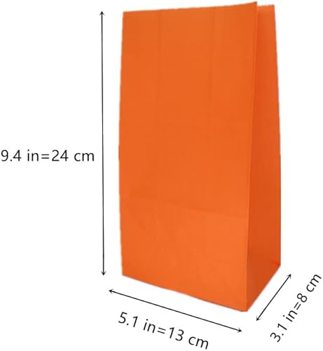 Miniatura 2 de EMAAN Bolsa de papel naranja para regalo de fiesta, 5.1 x 3.1 x 9.4 pulgadas, para cumpleaños, boda, fiesta de Halloween (24 unidades)