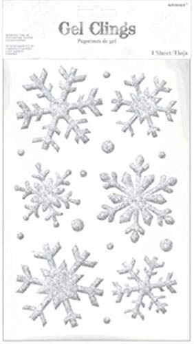 Snowflake Glitter Gel Cling, 16 Ct. | Christmas Decoration