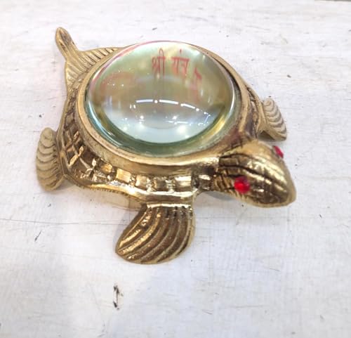Plato Yantra de tortuga Feng Shui decorativa de latón dorado para armonía en el hogar 3