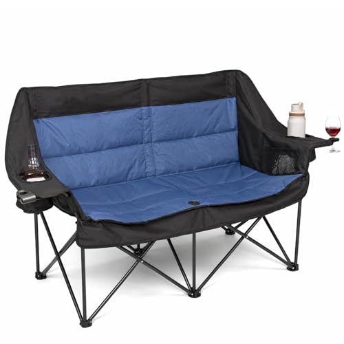Sillón para Camping Doble para Adultos, Sofá Plegable Sobredimensionado para 2 Personas, Portátil para Césped y Patio