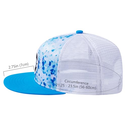 Image of BASSDASH Flat Brim Trucker Cap Adjustable Snapback Hat Mesh Back for Men Women