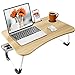 Produktbild Laptop Schreibtisch Faltbarer Betttisch Tragbarer Multifunktions-Betttisch mit Aufbewahrungsschublade und Tassenschlitz, Notebookständer Frühstücksbetttablett für Sofa, Bett, Terrasse, Balkon, Garten
