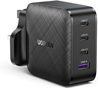 UGREEN 65W USB C Charger Plug 4-Port GaN Type C Fast Charging Wall Power Adapter Supports 20W Compatible with MacBook, iPad Air 5/Mini 6, iPhone 14 Pro Max/13, Pixel 7, Galaxy S22, Dell XPS Laptop etc