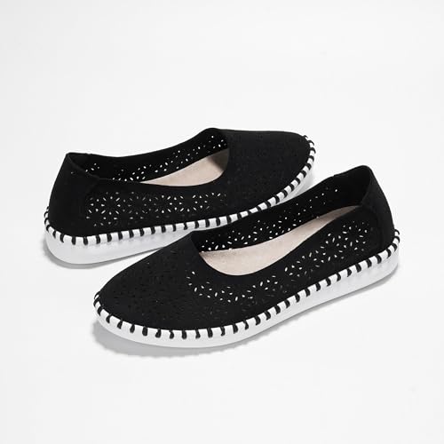 Project Cloud Flats for Women Footwear, Memory Foam & Flexible Outsole Loafers for Women's Fashion Sneakers - Womens Shoes, Sockless Wear Machine Wash Shoes for Women (Petunia) 6