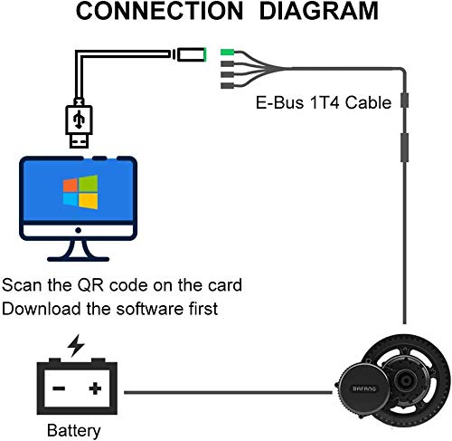 Forbestcy Cabo de programação USB para kit de motor de acionamento médio Bafang BBS01 BBS02 BBS03 BB