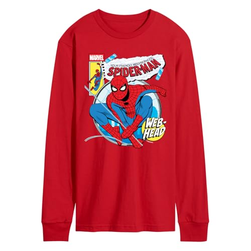 Marvel Your Friendly Neighborhood Spider-Man - Comic Book Cover - Adult Long Sleeve Graphic T-Shirt