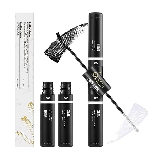 QUEWEL Lash Bond and Seal, Lash Cluster Glue for DIY Eyelash Extensions, Individual Lash Glue for Cluster Eyelash, Strong Hold & Latex Free, Eye Lash Glue Mascara for Personal Makeup Use at Home