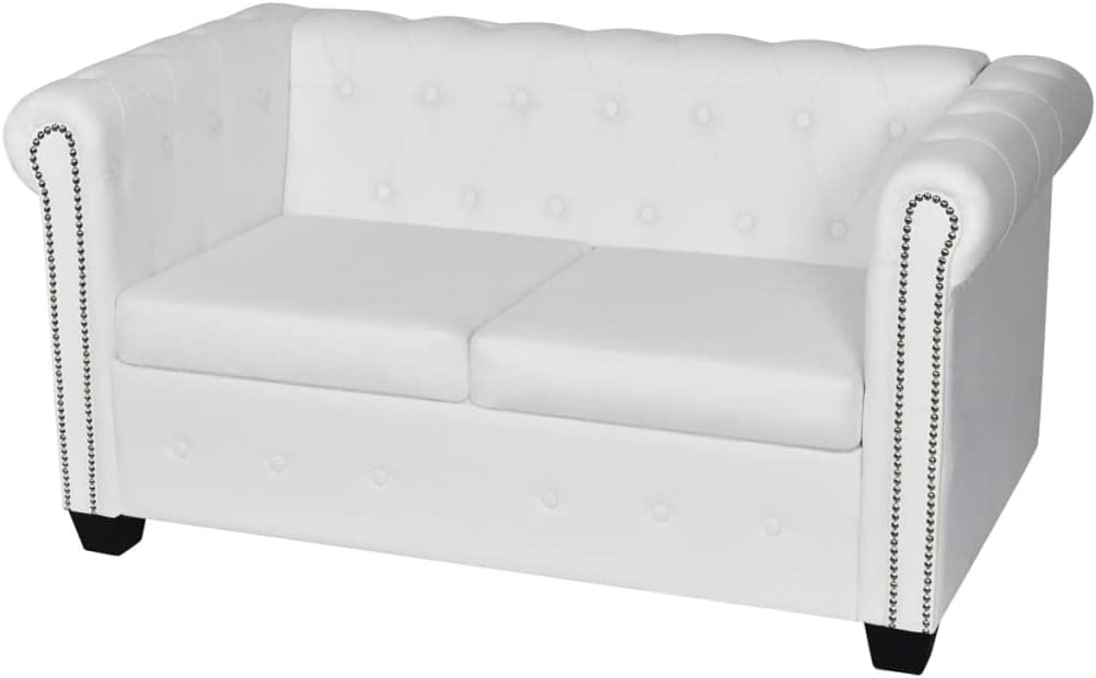 Sofa White Artificial Leather Living Room Furniture