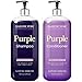 MAJESTIC PURE Purple Shampoo and Conditioner Set - Tones & Brighten Blonde, Platinum, and Silver Hair, Sulfate Free & Paraben Free, 16 fl oz each