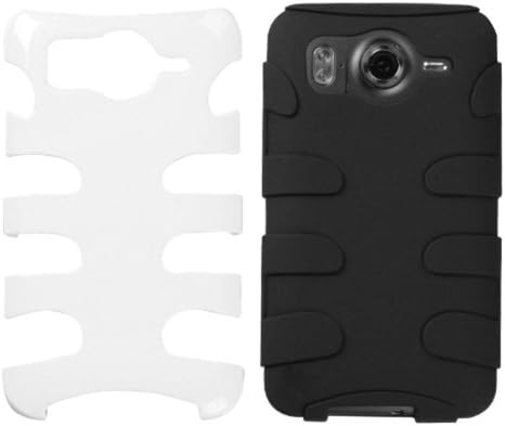 MyBat HTCINS4GHPCSK051NP Fishbone Protective Case for HTC Inspire 4G - 1 Pack - Retail Packaging - Ivory White/Black