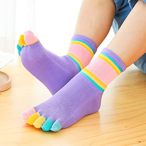 Kids Five Finger Socks, 3 Pair Toe Socks Five Finger Cotton Socks Ankle Socks for Boys Girls4