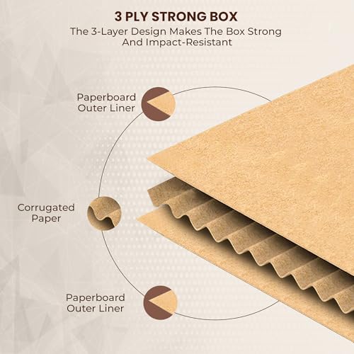 Image of Robustt 3 Ply 7 inchX4 inchX3.5 inch Cardboard Boxes for Packaging (Pack of 100) | Brown Corrugated Box for Packing | Shipping | Home Shifting | Parcel | Courier Packing box | Large Carton Box