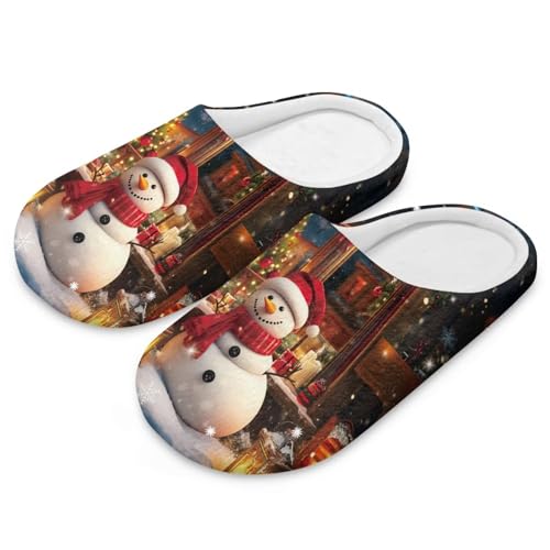 Women's House Slippers Christmas Themed Ladies Bedroom Slippers Fluffy Slipper for Wome Men Holiday Gifts