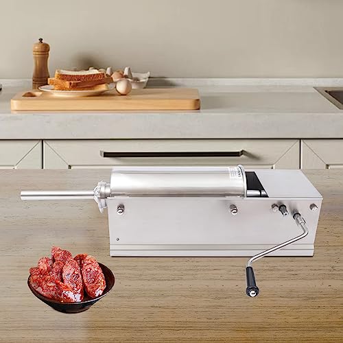Relleno de salchichas de acero inoxidable, relleno manual de salchichas para uso doméstico y comercial, fácil de usar y limpiar
