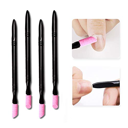 DAGEDA 4Pc New Quartz Scrubs Stone Cuticle Stick Pen Nail Art Care Tool Manicure Grinding Rod Nail Files & Buffers