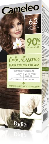 Cameleo - Color Essence - Crema colorante - Castaño dorado - Coloración 'TON IN TON' - Efecto hasta 8 lavados - Color natural y profundo - Renovación de color - Cuidado - Amapola blanca y aceite de