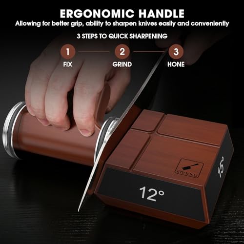 Rolling Knife Sharpener, imarku Knife Sharpening with 2 Diamond Disc for Knife of Any Hardness, Professional Roller Knife Sharpener Kit with 4 Magnetic Angle Offer 12/13/15/20 Degrees Sharpening - Thumbnail 5
