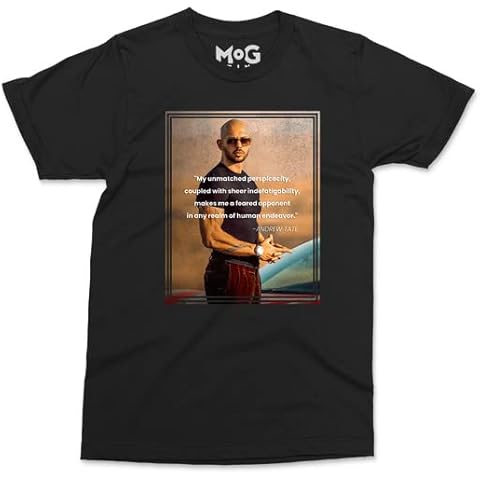 Andrew Tate Graphic T-Shirt - Black - M - Cobra Hustler Tate Top G T-Shirt - Andrew Tate Wisdom Inspirational Quotes Unisex Tee - Viral Legend Printed T-Shirt Cover