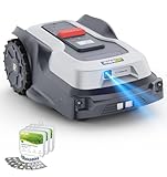 RoboUP Robot Tondeuse sans Fil Périphérique T600, Recommandé 800㎡, Gestion Multi-Zones,Tonte Précise des Bordures,Basculez Cartographie Auto et Manuel, Évitement d’Obstacles par IA Robot Tondeuse