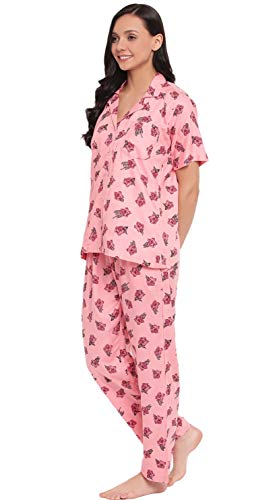 Image of Two Dots Women's Cotton Floral Shirt and Pyjama Set Pack of 1