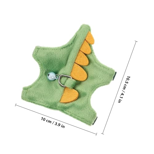 Arnés antiescape para hurones suave de peluche corto COHEALI verde ajustable 3