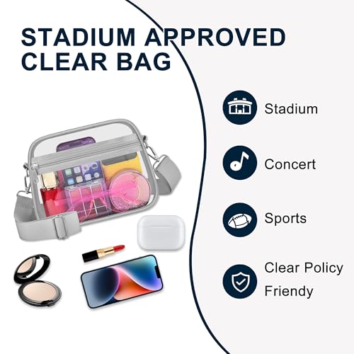 Image of Oraben Clear Bag for Stadium Events Clear Purse Stadium Bag Satchel Handbags for Sports Events Concerts Festivals | Stadium Approved
