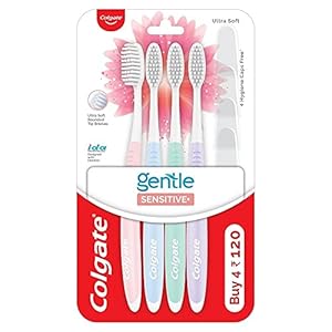 Colgate Sensitive Soft Bristles Manual Toothbrush for adults – 4 Pcs, Multicolor