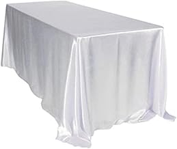 Satin Tablecloth 140 cm x 3 m Elegant Rectangular Banquet Decoration Holiday Indoor Outdoor Garden Table for Any Occasion (White)