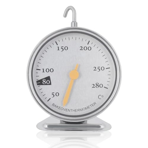 Oven Thermometer, Stainless Steel Kitchen Cooking Oven Thermometer 50 to 280 Degrees