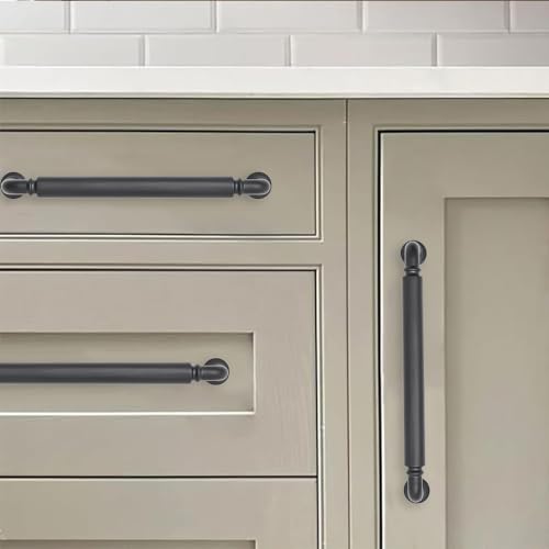 khtumeware 2-Pack Matte Black Heavy-Duty Solid Cabinet Pulls, 3-1/2 Inch (89mm) Hole Center, Drawer Pulls, Cabinet Hardware, Suitable for Kitchen Cabinets, Bathrooms and Dressers by khtumeware - Used condition - Image 4