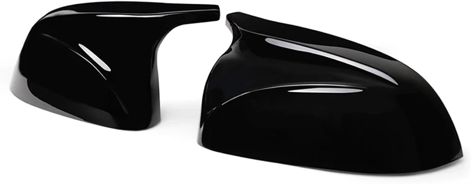 M Look Carbon Fiber Mirror Cover Compatible For BMW X3 G01 X4 G02 X5 G05 Side Door Rearview Cover Caps 2018 2019 2020+ (Color : Gloss black)