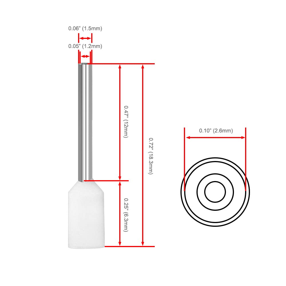 Connettori A Crimpare Isolati In Vinile Heschen, AWG 20 (0,75 Mm²), Grigio, Confezione Da 1000 Pezzi