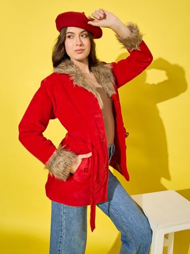 Image of Buynewtrend Velvet Winter Coat Women Jacket With Soft Fur