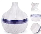 300ML Air Humidifier Essential Aroma Oil Diffuser Home Ultrasonic Wood Grain humidificadores USB Mist Maker Perfume umidificador (White)
