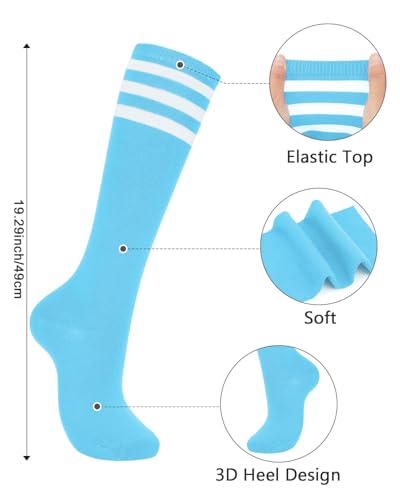 Image of Century Star Knee High Socks for Women Long Tube Socks with Stripes | Soft, Skin Friendly And Stretchy, Vibrant Colors Perfect For Daily Wear, Sports, Halloween And Christmas