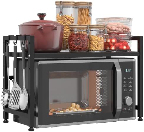 Extendable Microwave Oven Stand, Adjustable Microwave Rack Toaste...