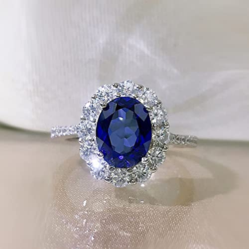 Bijoux de Mariage Scintillant Bague Saphir Bleuté pour Célébrer Votre Union