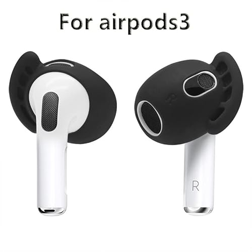 Borrachinhas Pads Silicone Auricular para Apple AirPods 3 Ear Hook 2 Pares (Preto)
