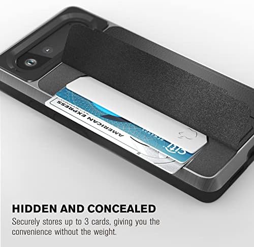 Vena Wallet Case Compatible with Google Pixel 6, vCommute (Military Grade Drop Protection) Flip Leather Cover Card Slot Holder with Kickstand (Space Gray)