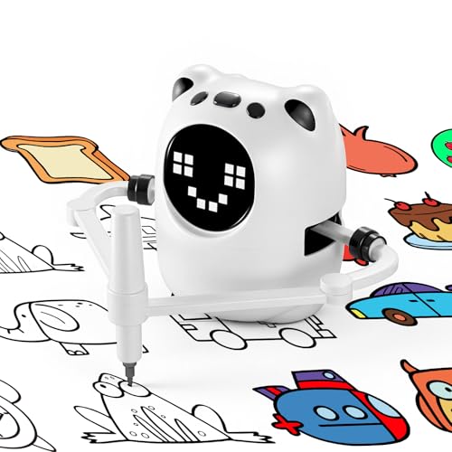 Qusases Drawing Robot for Kids Interactive Educational Art Toy Guides Kids to Draw Step by Step Montessori-Inspired Learning Toy with 150 Drawing Cards Gift for Boys & Girls Ages 38 (White)