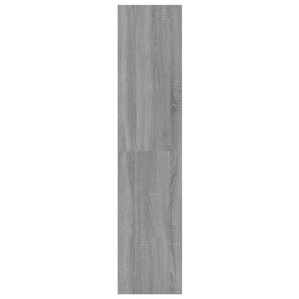 Estantería gris Sonoma, 100 x 30 x 135 cm, material de madera, versátil separador de habitaciones con 4 estantes, estable para libros, DVD y artículos decorativos, fácil limpieza