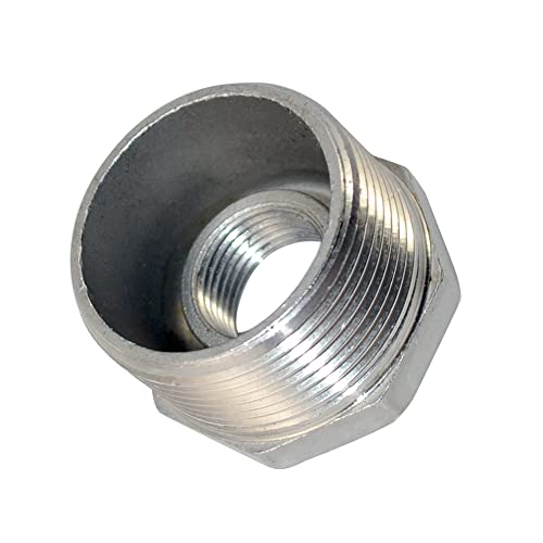 Megairon 1-1/4" Male NPT to 1/2" Female NPT Female Reducing/Reducer Bushing Pipe Fitting,Adapter,Stainless Steel SS 304 Hex Bushing by Megairon - Used condition - Image 2