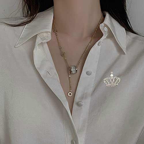 Image of Crystal Rhinestone Princess Queen Brooch Pin Tiara Crown Brooches for Women Tiara for Wedding Party /Banquet /Birthday