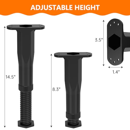 appacare 4 PCS (8.3"-14.5") Adjustable Bed Frame Support Legs, Frame Center Slats Heavy Support Leg,Durable Furniture Suport Legs for Frame/Sofa/Dresser/Table, Legs Furniture Replacement Parts - Thumbnail 2