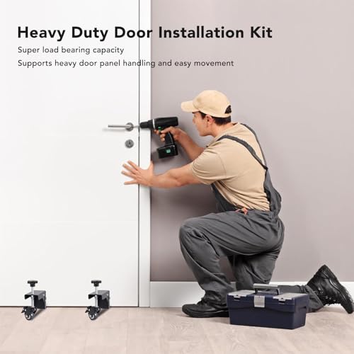 Kit d'installation de porte avec roues à roulement lisse en acier - 3